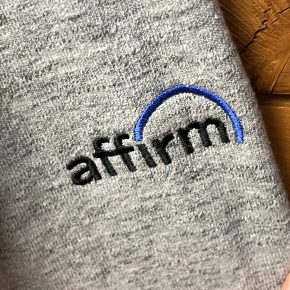 Marine layer sweatshirt crewneck Md mens AFFIRMER motivational Gray team player - Picture 11 of 11